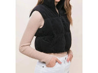 Love Tree - Corduroy Zip Up Puffer Vest with Pockets