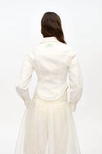 Ganni - Washed Stretch Cotton Corset Shirt