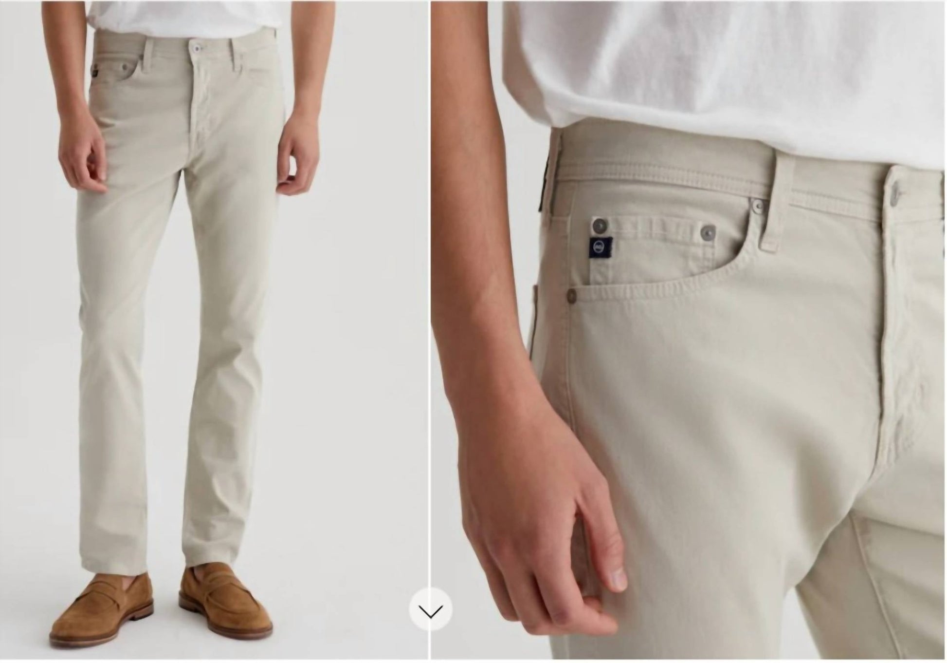 Ag Jeans - Everett Slim Straight sueded 34 in seam - beige - clothing - jeans