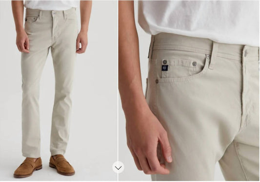 Ag Jeans - Everett Slim Straight sueded 34 in seam - beige - clothing - jeans