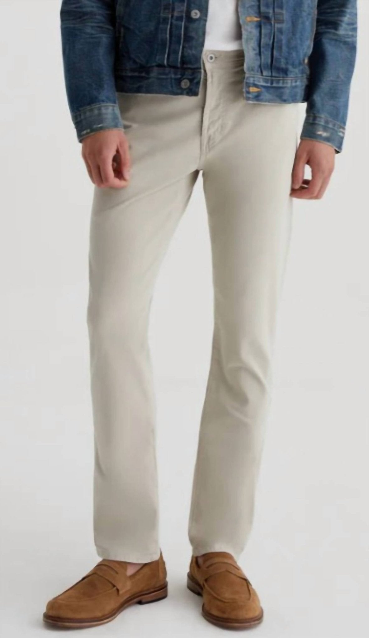 Ag Jeans - Everett Slim Straight sueded 34 in seam - beige - clothing - jeans