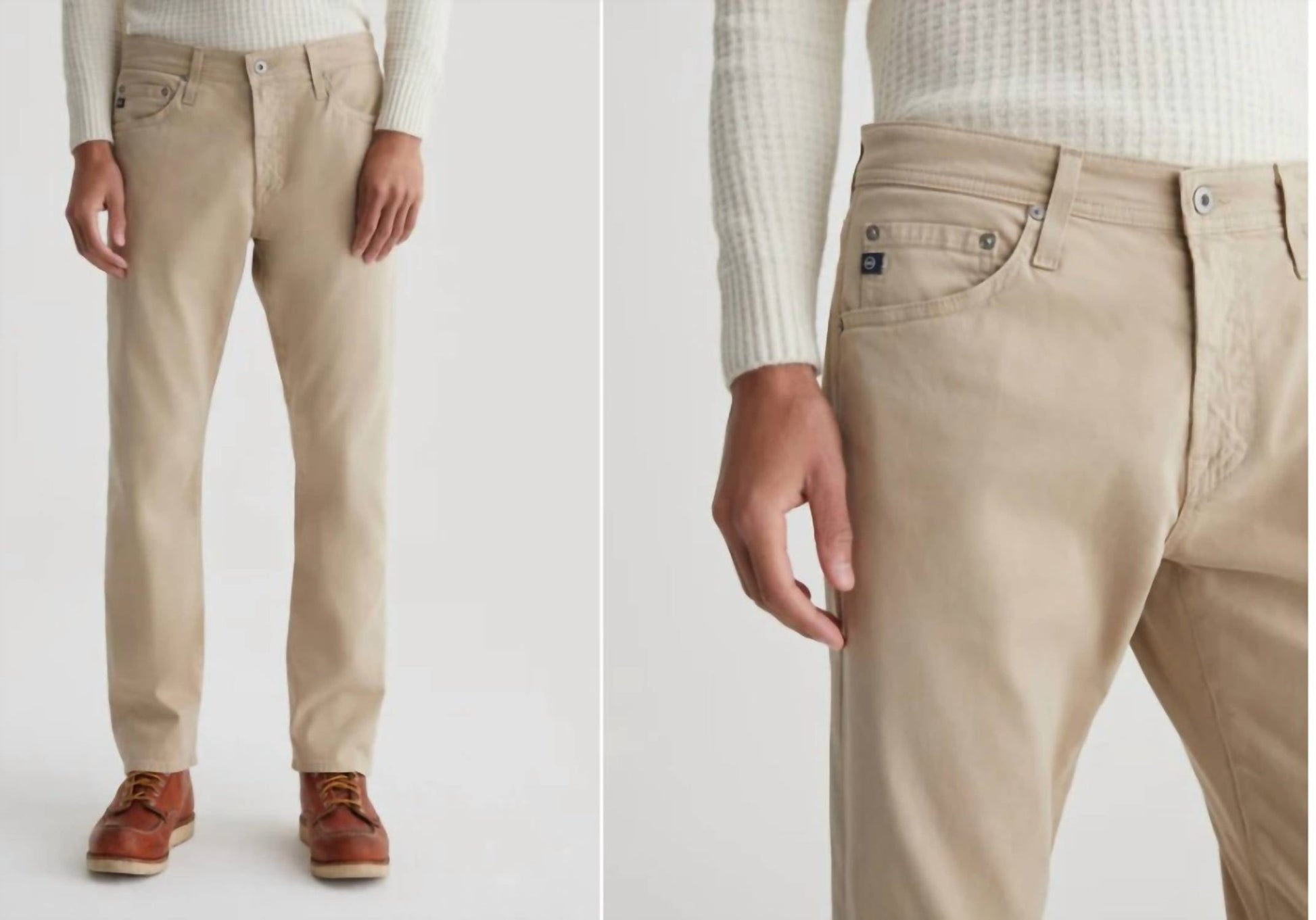 Ag Jeans - Sueded Everett Silm straight 34 in seam - beige - clothing - jeans