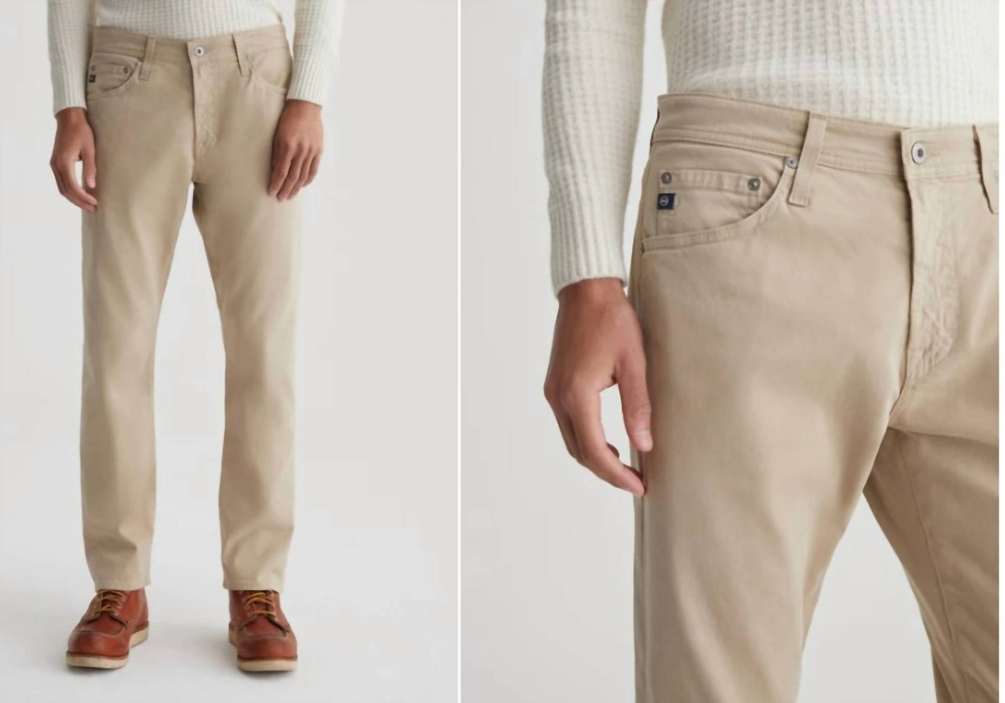 Ag Jeans - Sueded Everett Silm straight 34 in seam - beige - clothing - jeans