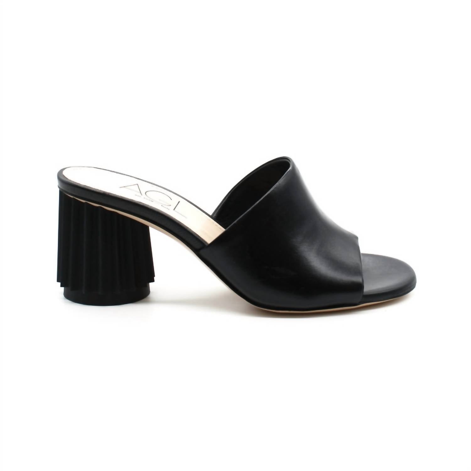 Agl - Women's Dorica Slide Heels Sandal - black - sandals - shoes