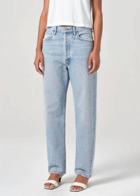 Agolde - 90's Mid Rise Straight Jean - blue - clothing - denim