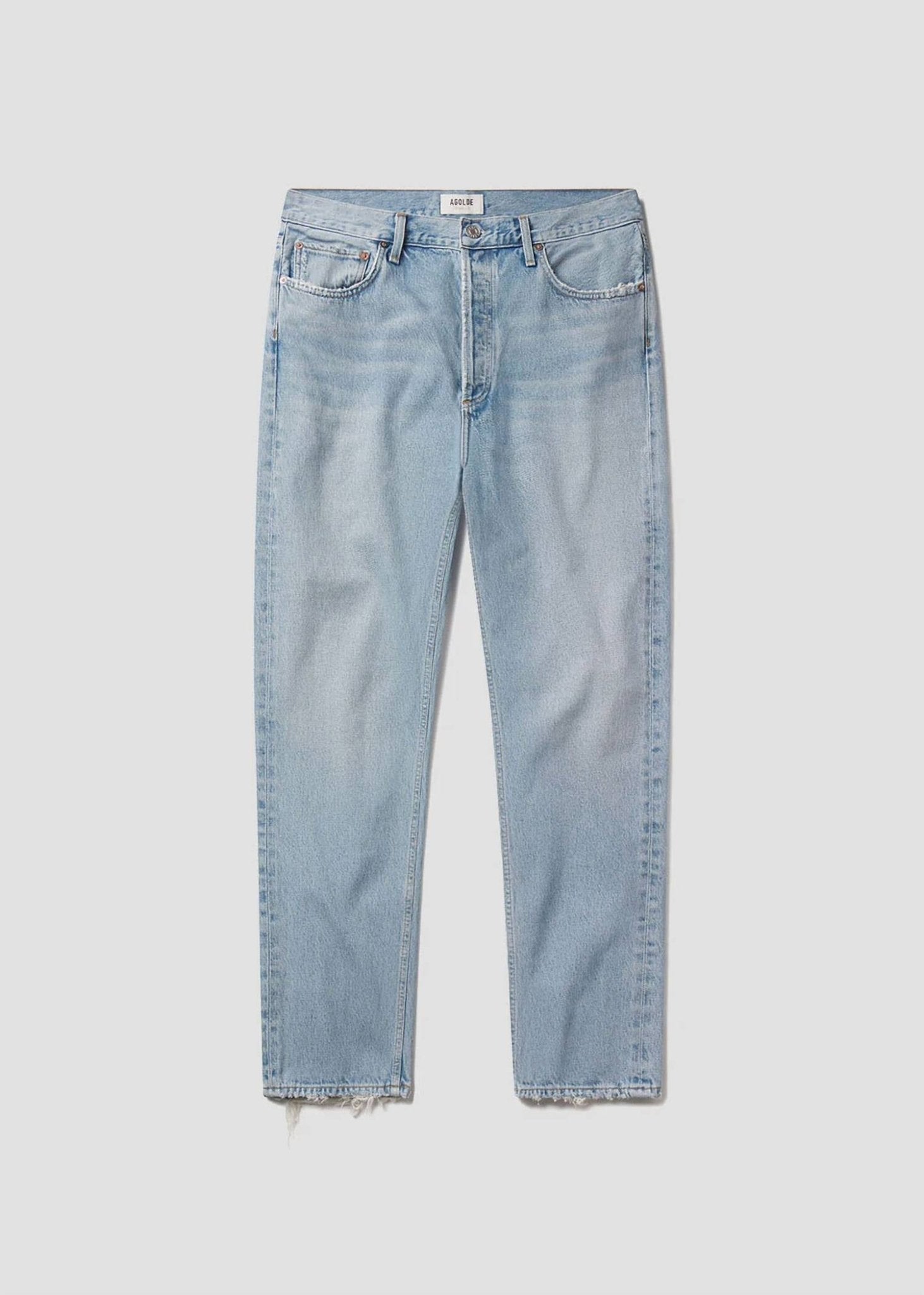 Agolde - 90's Mid Rise Straight Jean - blue - clothing - denim