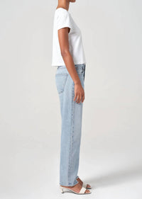 Agolde - 90's Mid Rise Straight Jean - blue - clothing - denim