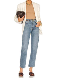 Agolde - 90's Pinch Waist High Rise Straight Jean - blue - clothing - denim
