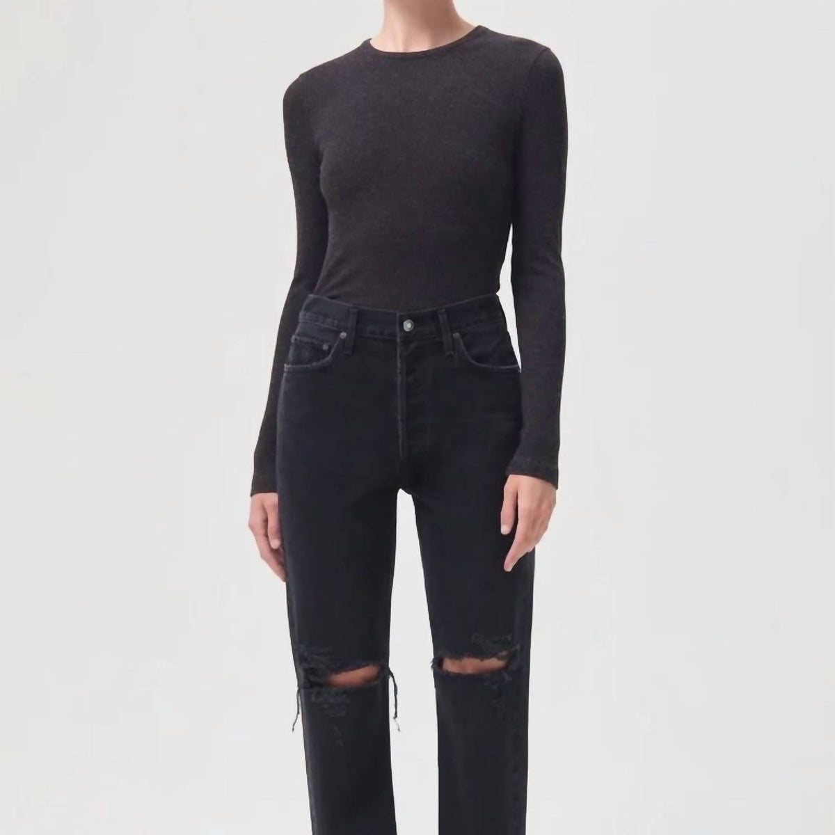 Agolde - Alma Shrunken Crew Neck Top