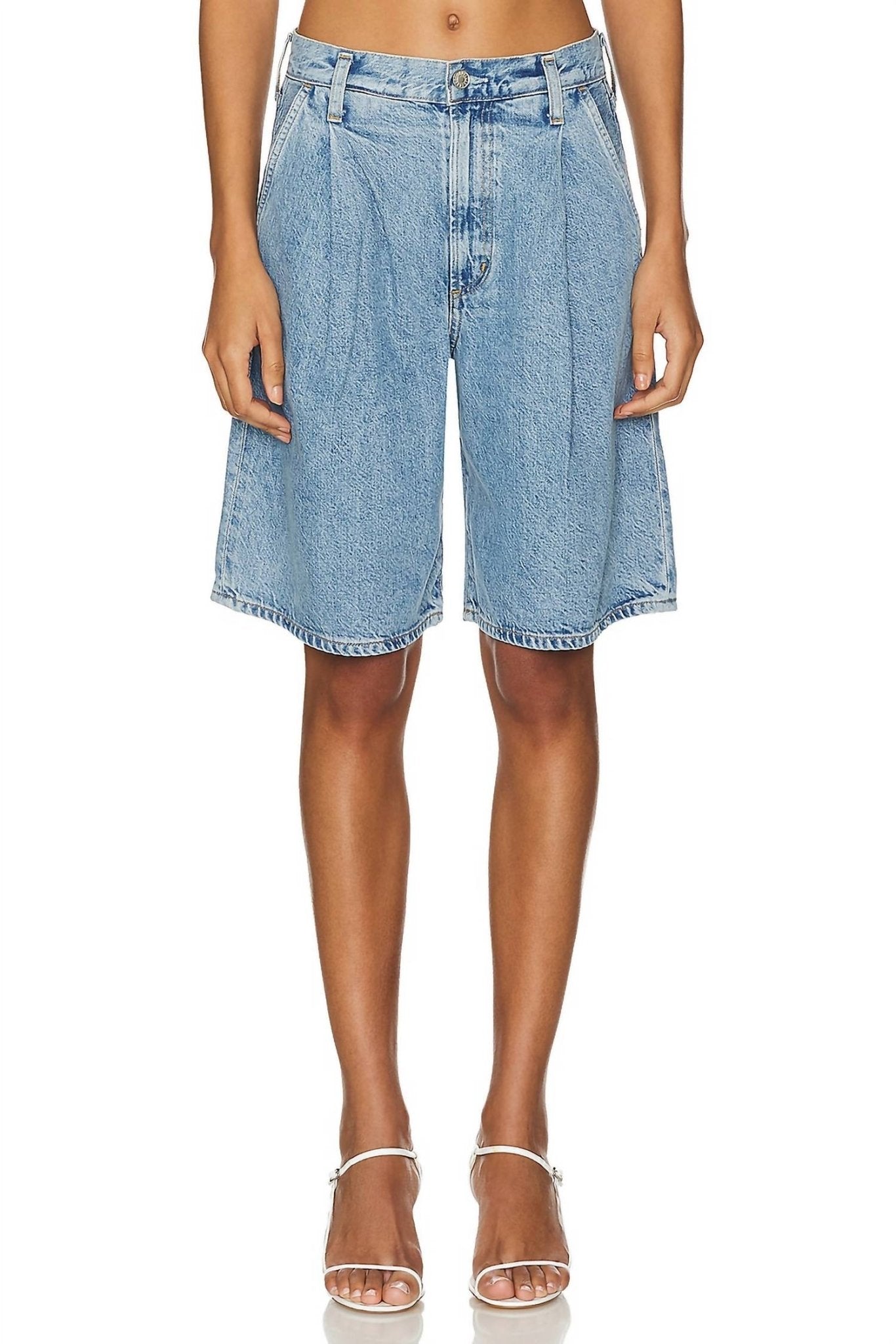 Agolde - Ellis Trouser Short - blue - clothing - denim