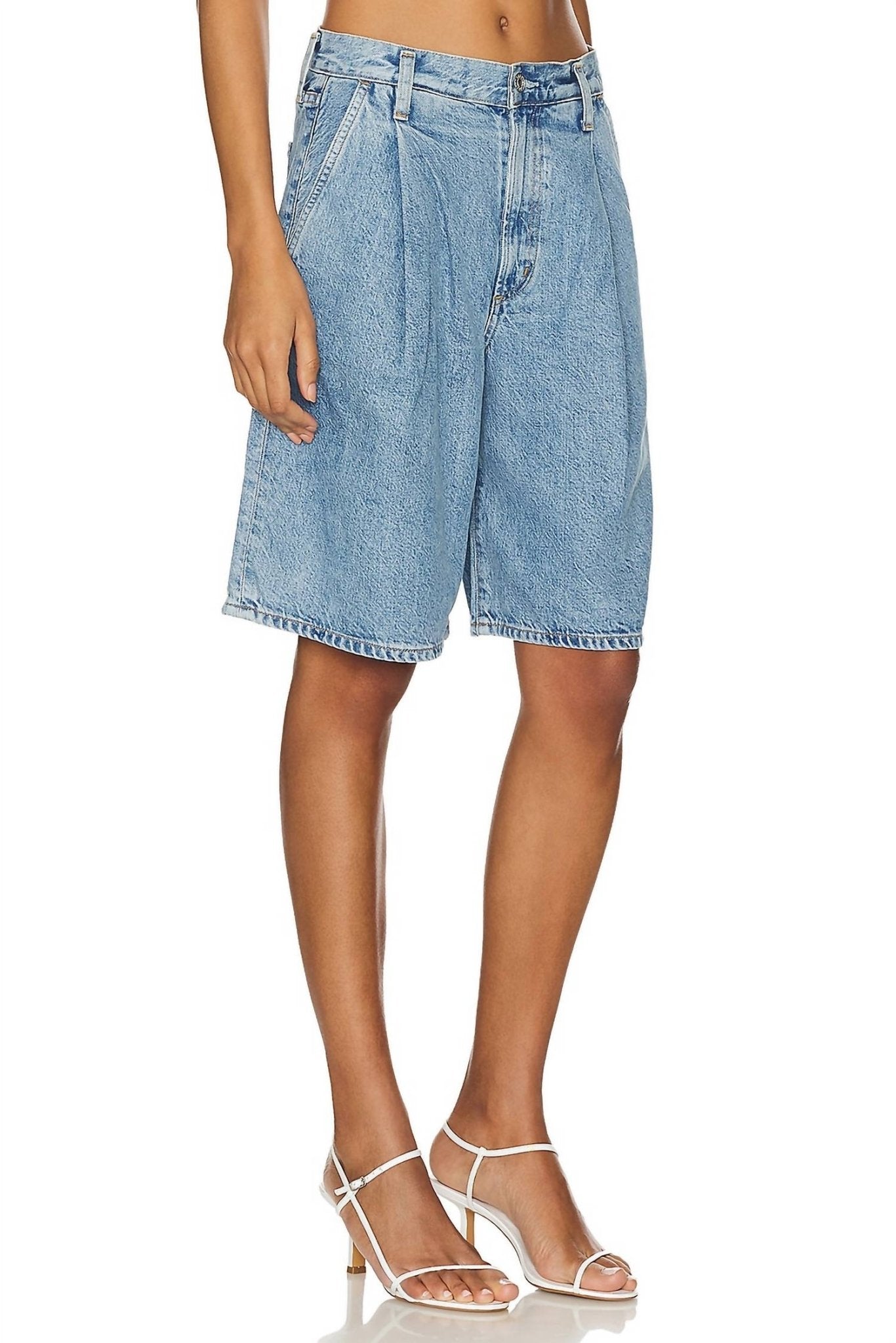 Agolde - Ellis Trouser Short - blue - clothing - denim