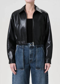 Agolde - Essie Recycled Leather Cropped Jacket