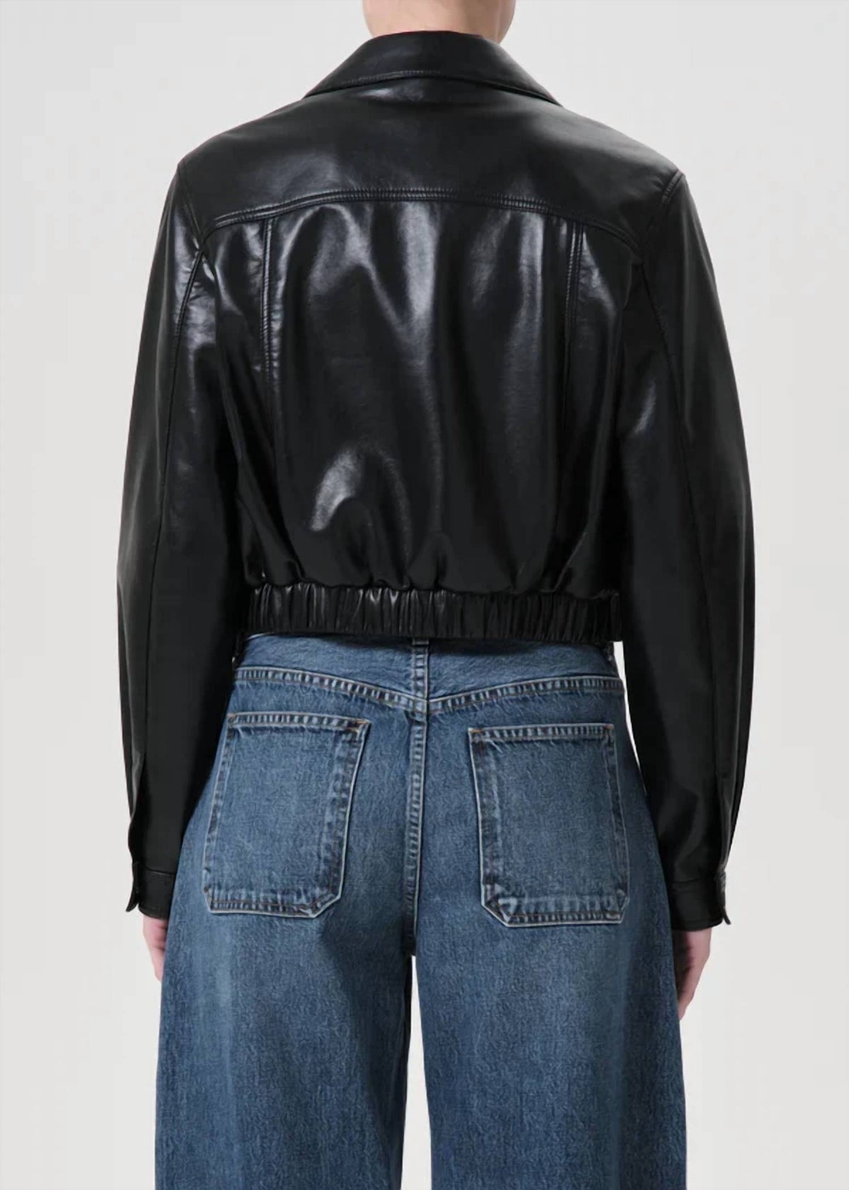 Agolde - Essie Recycled Leather Cropped Jacket