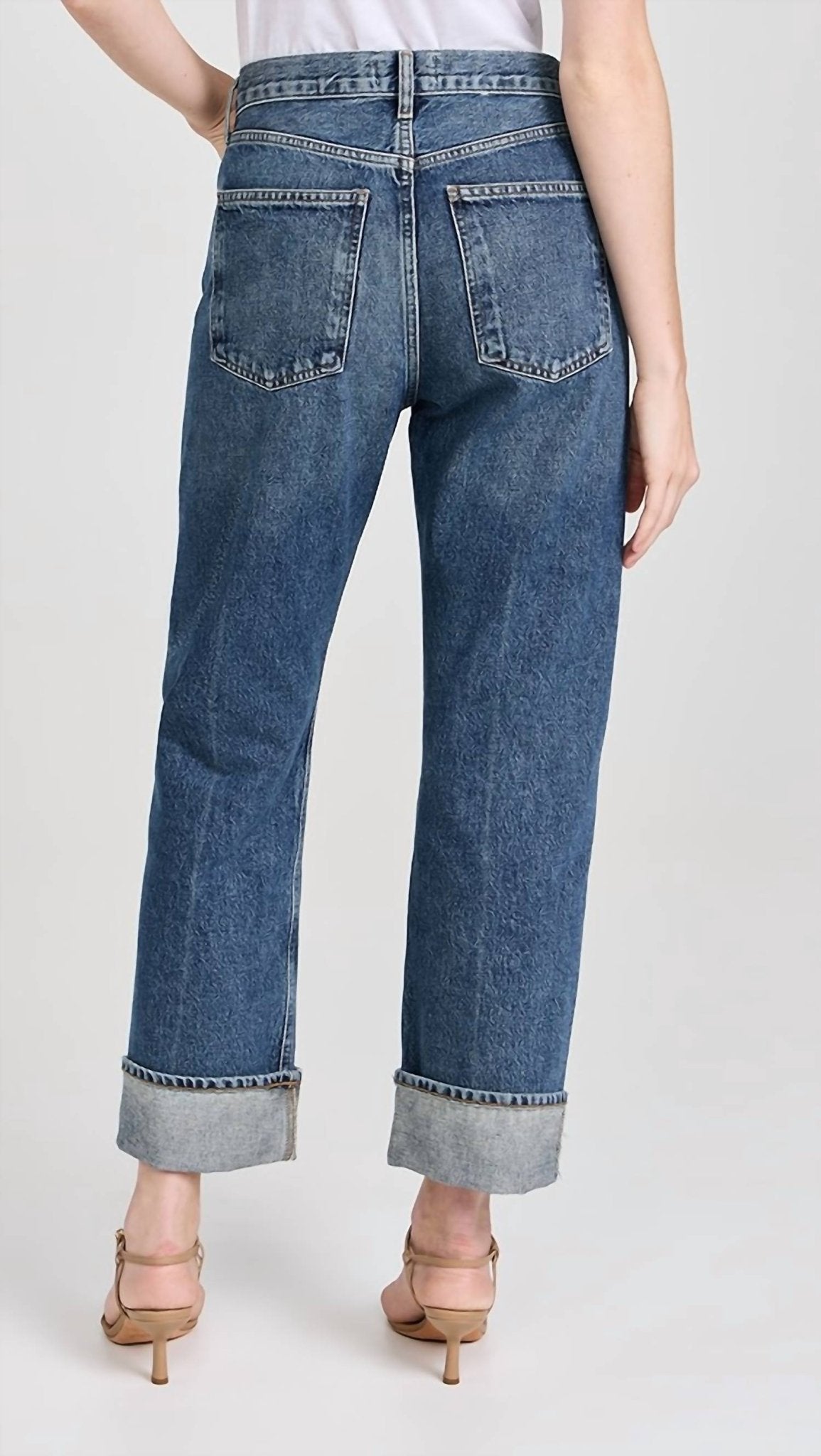 Agolde - Fran Low Slung Straight - blue - clothing - cotton