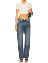 Agolde - Fran Straight Leg Jeans - blue - clothing - denim