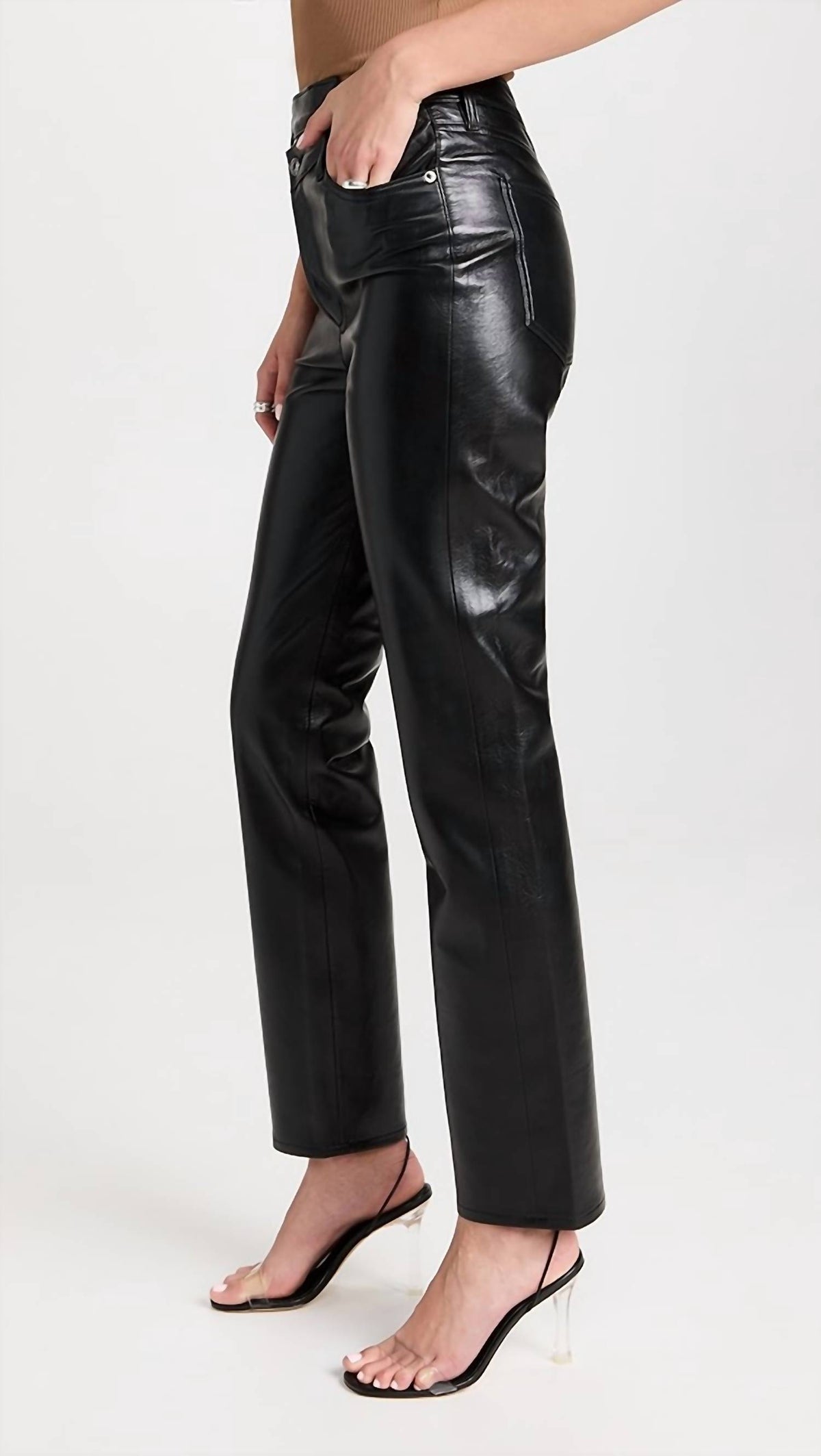 Agolde - Leather Crisscross Straight Pants