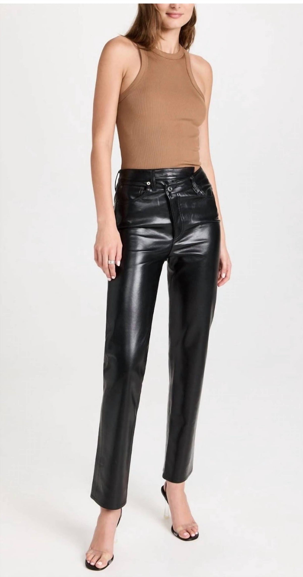 Agolde - Leather Crisscross Straight Pants
