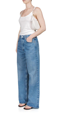 Agolde - Low Slung Baggy Jeans - blue - clothing - cotton