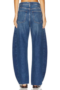 Agolde - Luna Pieced High Rise Jeans - blue - clothing - cotton - blend