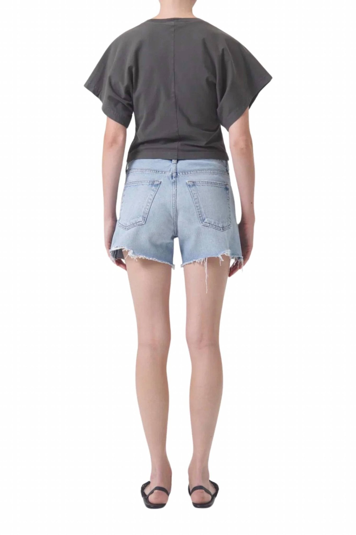 Agolde - Parker Long Short - blue - clothing - denim