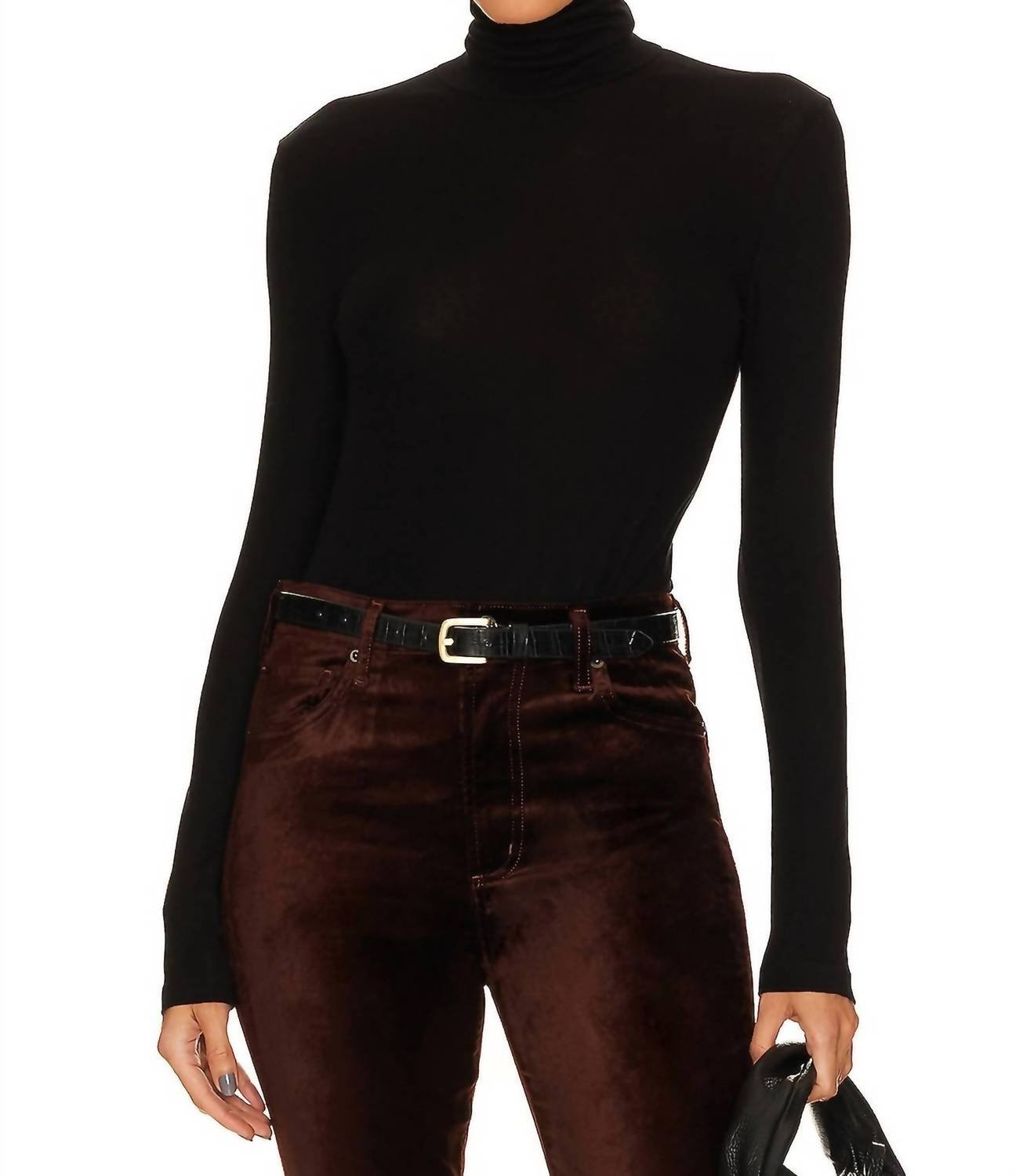 Agolde - Pascale Turtleneck Top - black - clothing - cowl