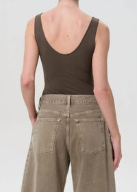 Agolde - Tora Tank Bodysuit - bodysuits - brown - clothing