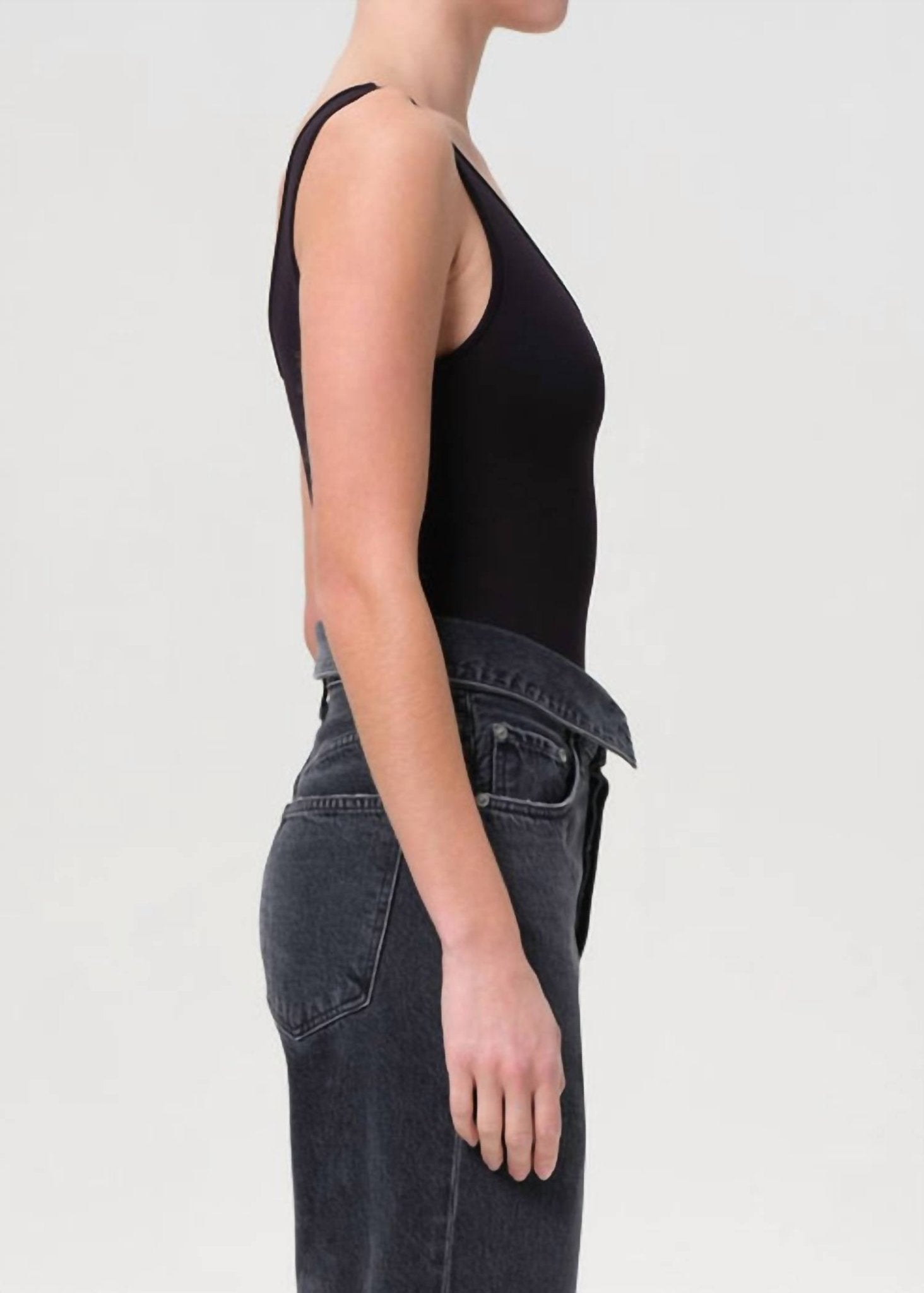 Agolde - Tora Tank Bodysuit - black - bodysuits - clothing