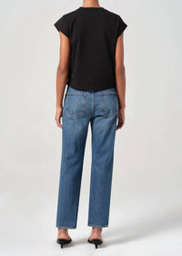 Agolde - Valen Mid Rise Jean - blue - clothing - denim