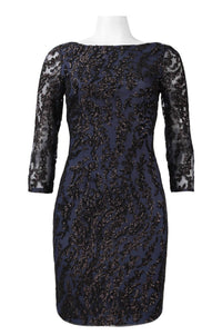 Aidan Mattox - 3/4 Sleeve Sequined Dress