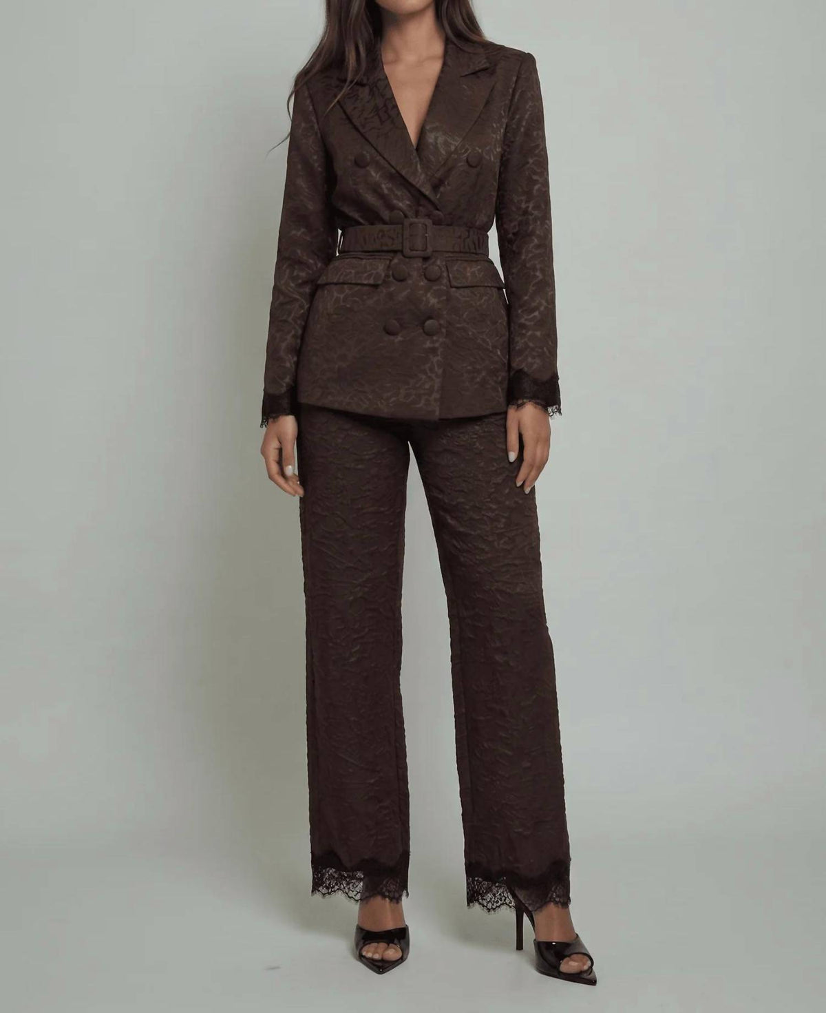 Akalia - Maison Jacquard Belted Blazer