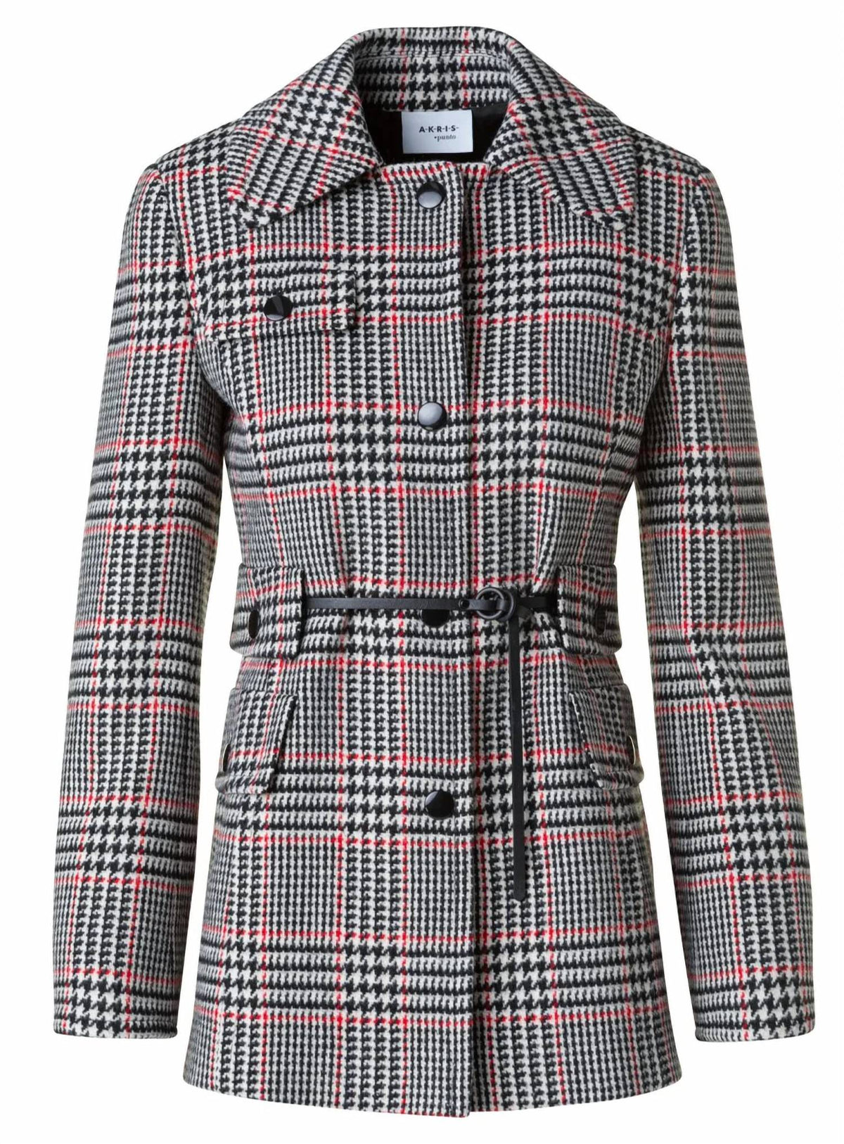 Akris Punto - Glen Plaid Wool Tweed Belted Jacket