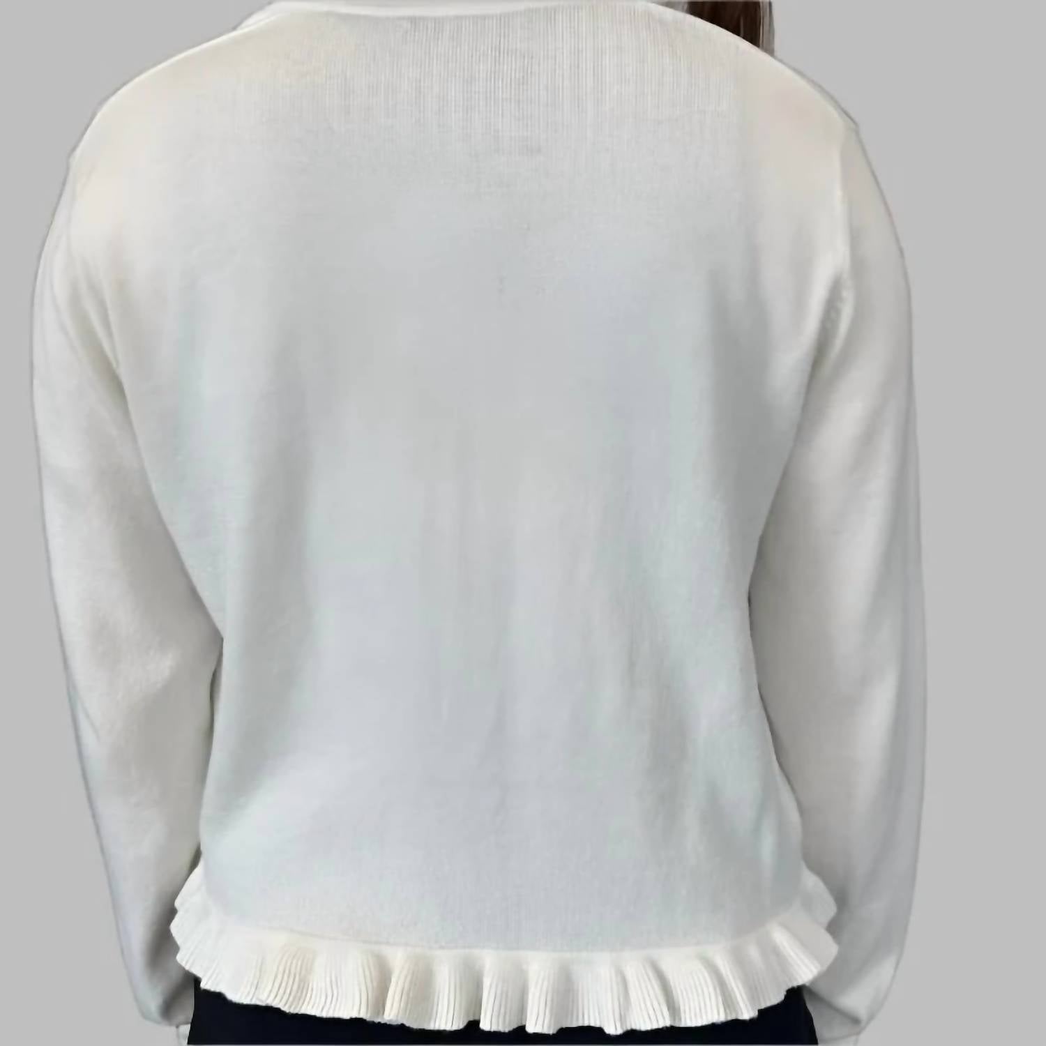 Alashan Cashmere - Cotton Cashmere Ruffle Edge Bolero Cardigan - cardigans - clothing - cotton - blend