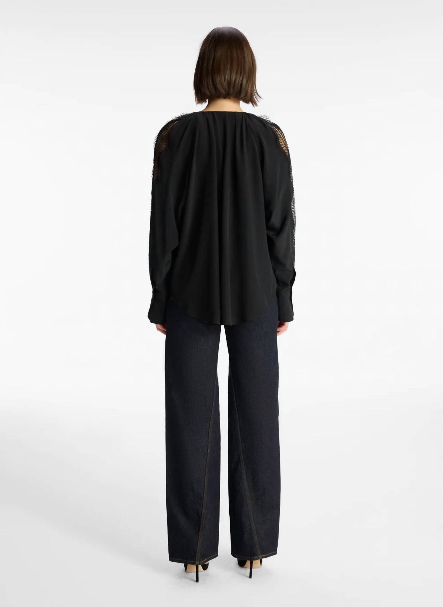 A.L.C. - Carlota Long Sleeve Top - black - clothing - shirts