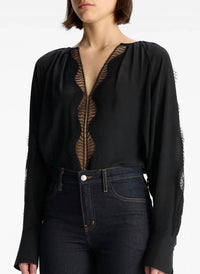 A.L.C. - Carlota Long Sleeve Top - black - clothing - shirts