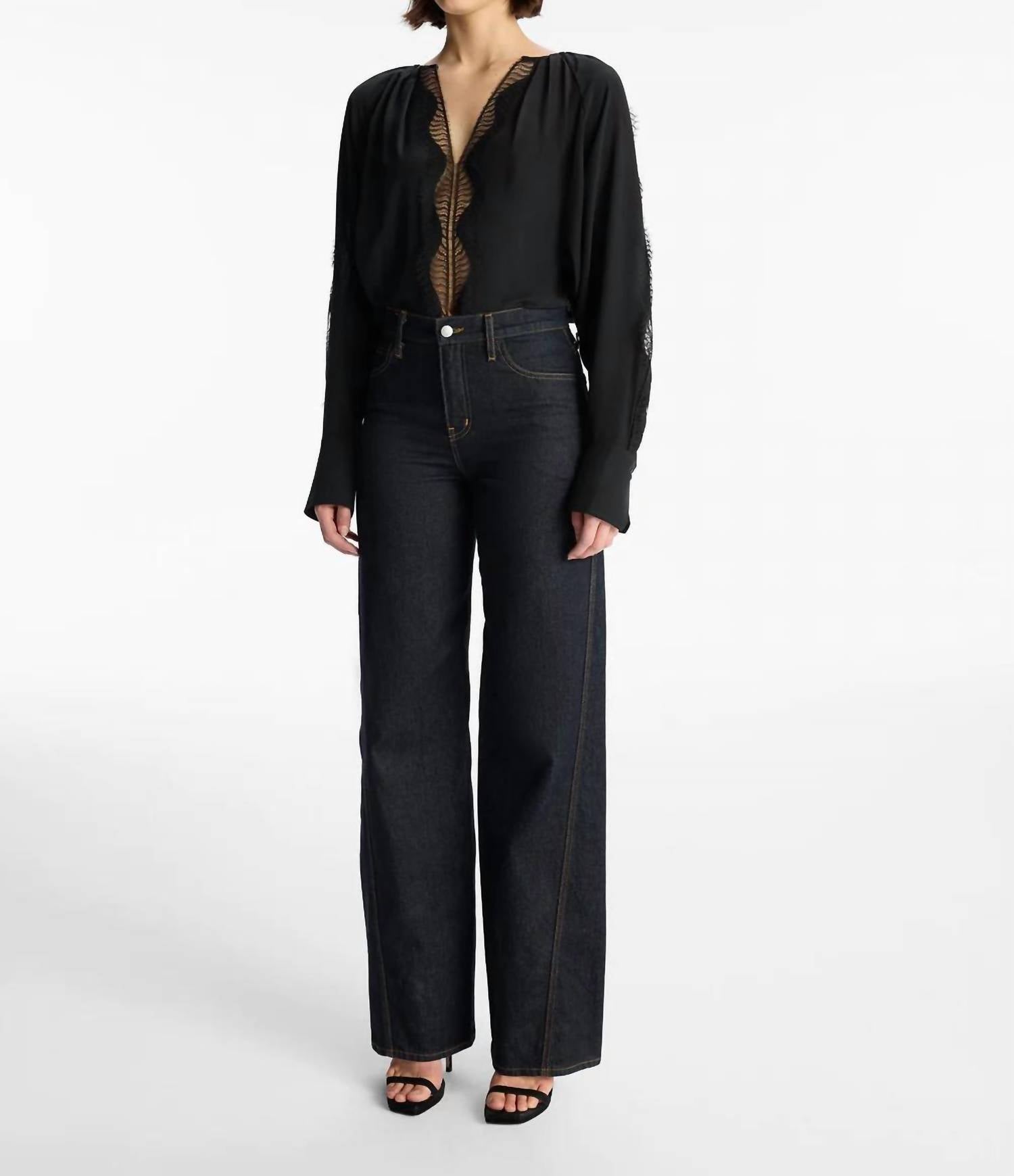 A.L.C. - Carlota Long Sleeve Top - black - clothing - shirts