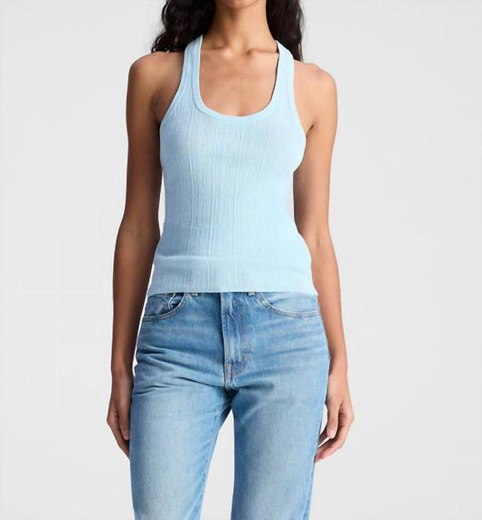 A.L.C. - Iris Tank Top - blue - clothing - cotton - blend