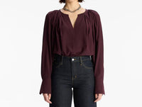 A.L.C. - Nomad Flattering V - neckline Top - brown - clothing - shirts