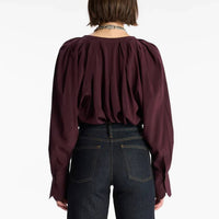 A.L.C. - Nomad Flattering V - neckline Top - brown - clothing - shirts