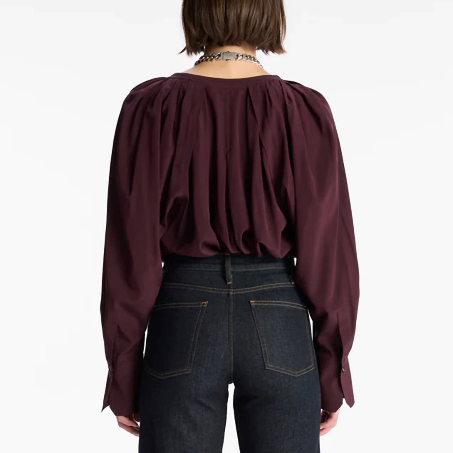 A.L.C. - Nomad Flattering V - neckline Top - brown - clothing - shirts