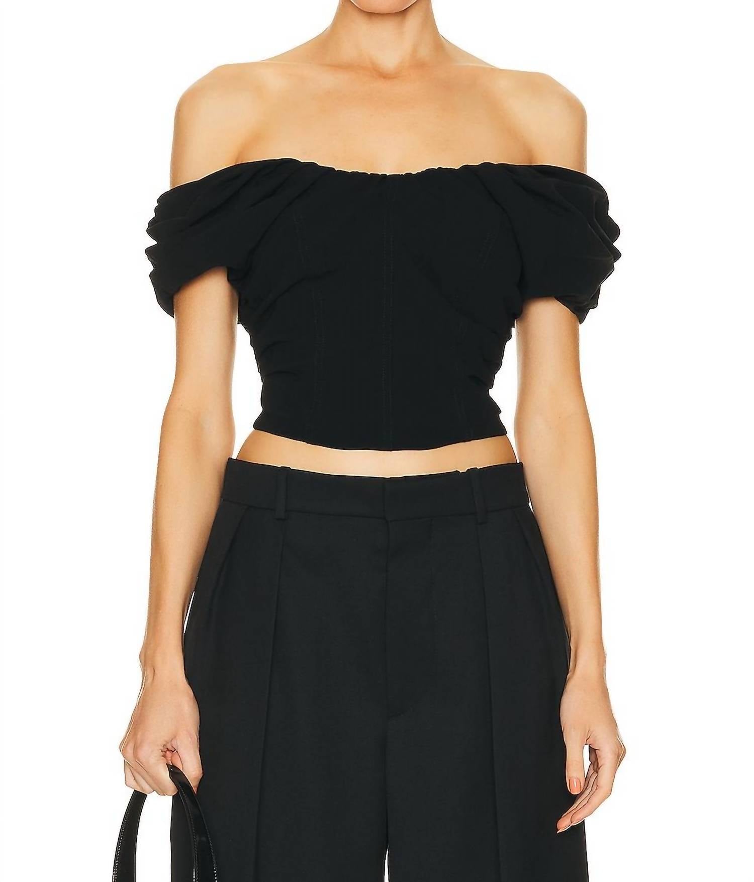 A.L.C. - Nora Top - black - clothing - crop - tops