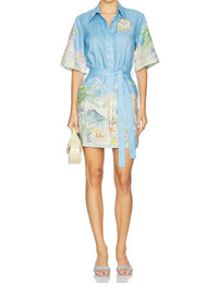 Alemais - Anouk Short Sleeve Collared Mini Dress