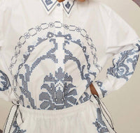 Alemais - Hazel Embroidered Shirt - clothing - cotton - patterned