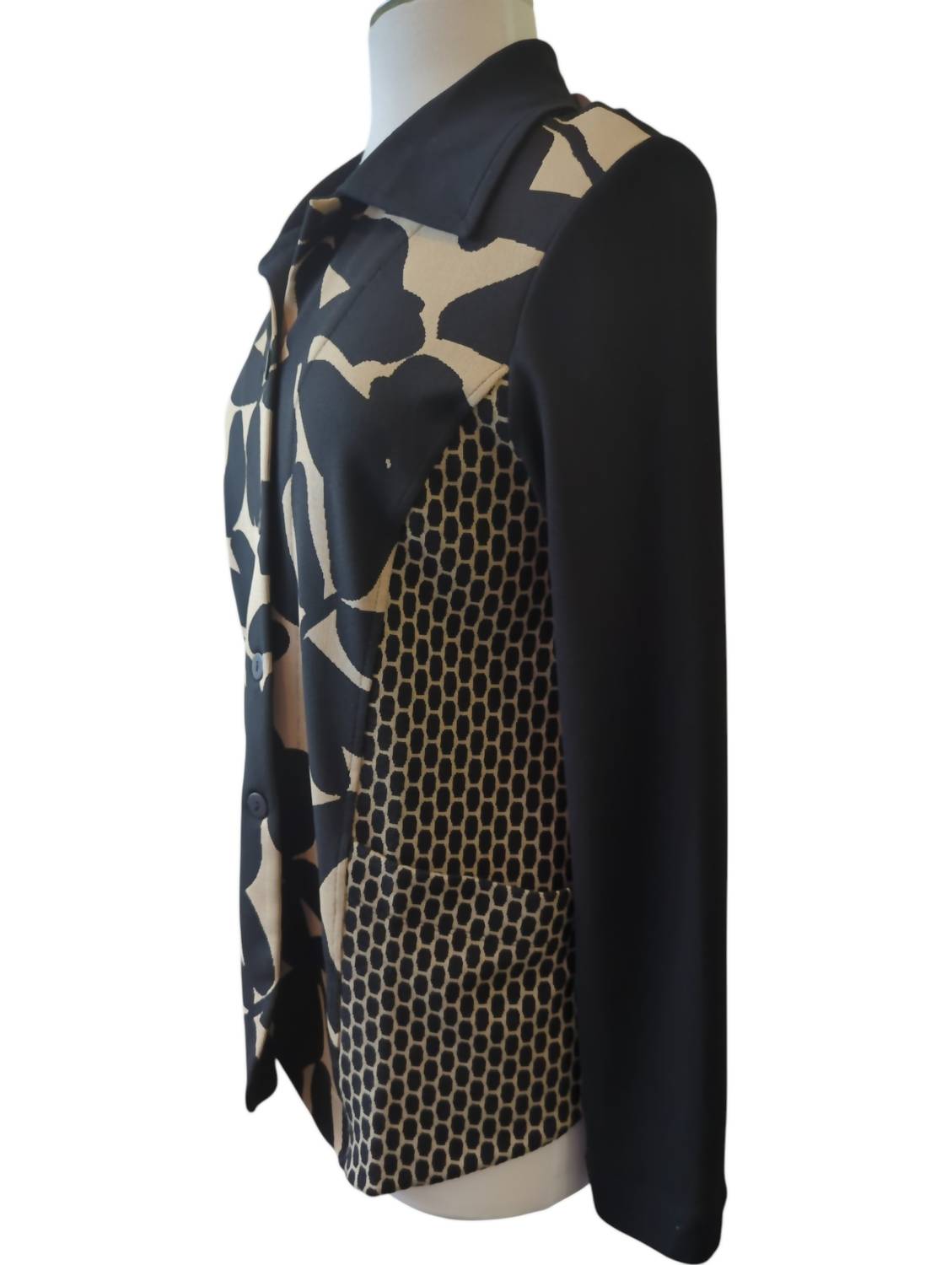 Alembika - Mixed Print Blazer - black - blazers - clothing