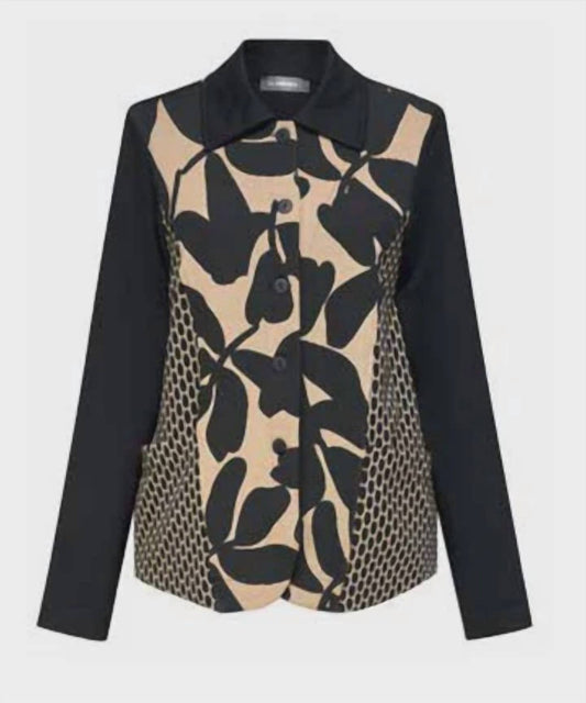 Alembika - Mixed Print Blazer - black - blazers - clothing