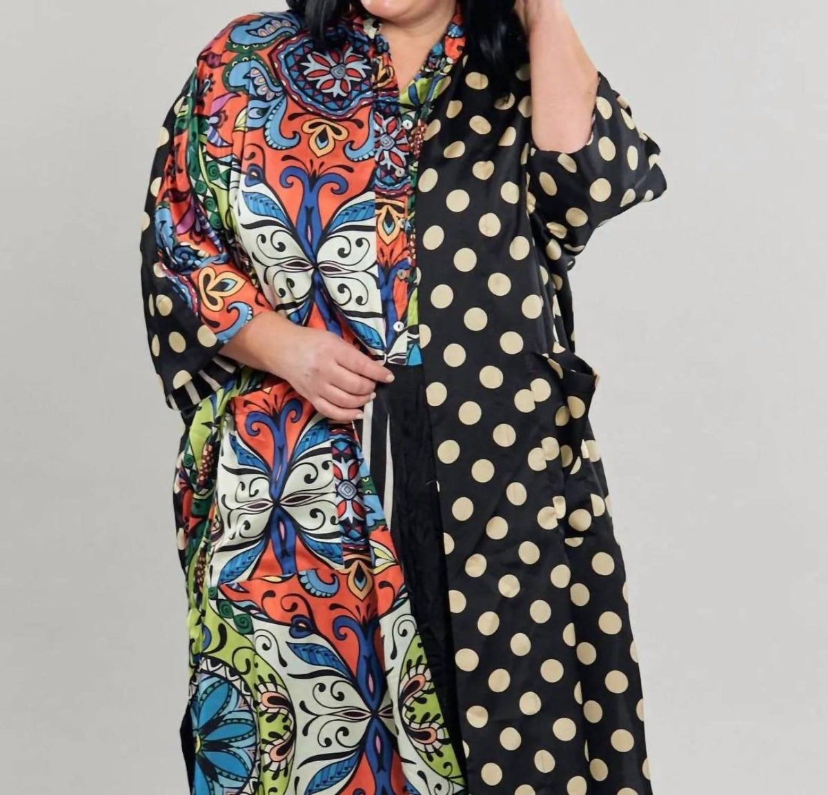 Alembika - Paisley Dot Long Kimono Jacket