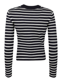 Alexander Mcqueen - Asymetric Embellished Stripped Wool Blend Sweater