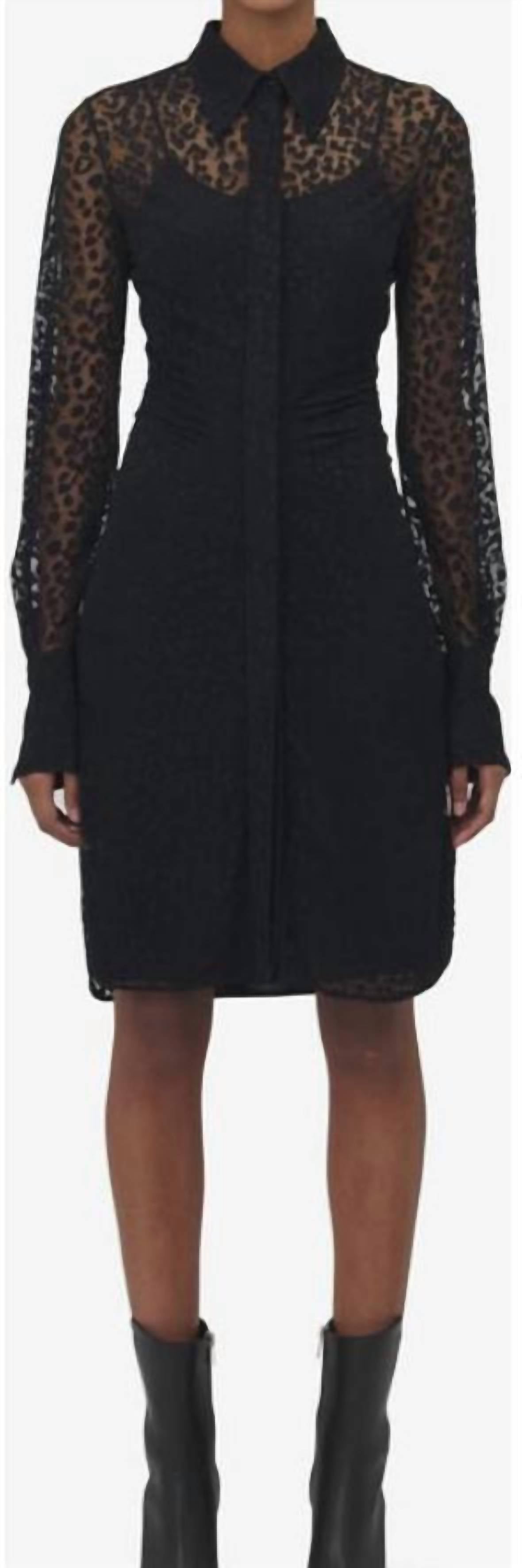 Alexander Mcqueen - Leopard Devore' Jersey Day Dress