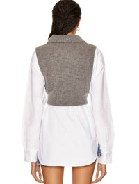 Alexander Wang - Oxford Bi-layer With Cropped Wool Vest