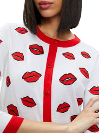 Alice + Olivia - Daroda Kiss Crewneck Cropped Cardigan - cardigans - clothing - graphic