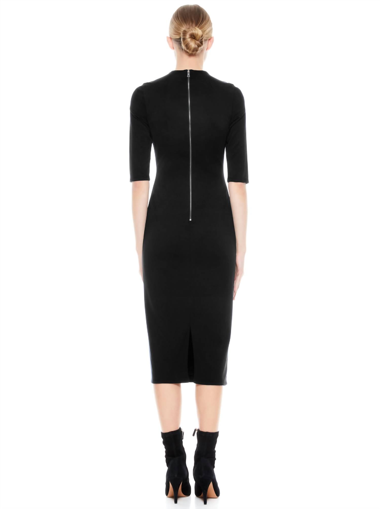 Alice + Olivia - Delora Fitted Midi Dress - black - clothing - dresses